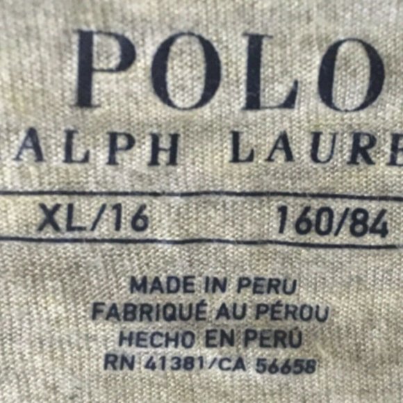 Polo Ralph Lauren Girls Gray Top XL (16) Size - Picture 4 of 4